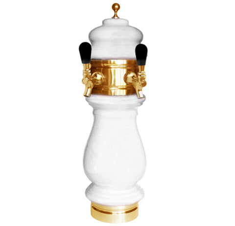 Image of Ceramic Draft Beer Tower SILVA 2 Tap - Air Cooled