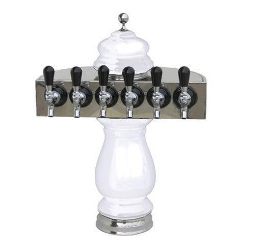 Ceramic Draft Beer Tower SILVA 6 Tap - Glycol cooled