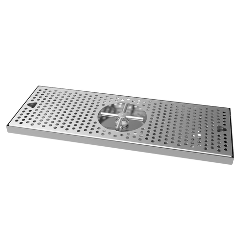 Drip Tray 20 Inch Surface Mount, Counter Top, Stainless Steel With Rinser