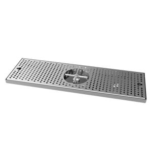 Drip Tray 24 Inch Surface Mount, Counter Top, Stainless Steel With Rinser