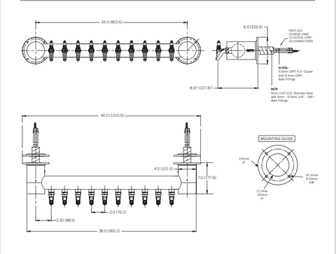 Image of Metropolis "Wall Mount" - 10 Faucets - Polished Stainless Steel - Glycol Cooled