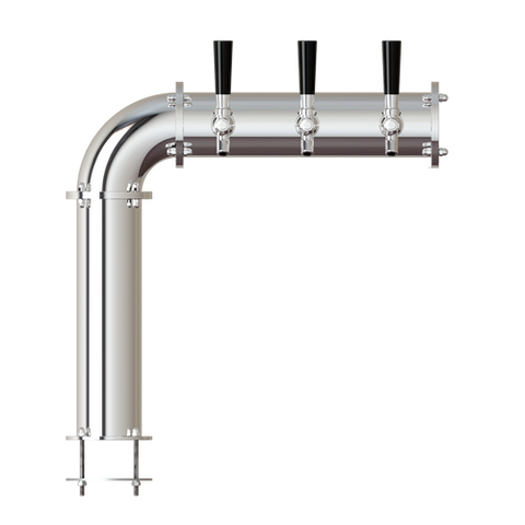 Image of Beer Tower 3 Tap Stainless Elbow-style PERSEY 3, Glycol