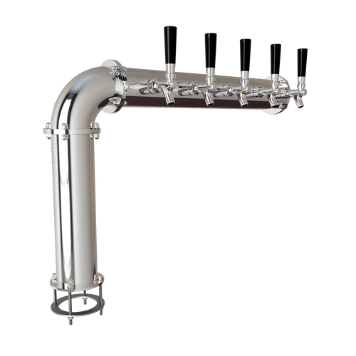 Beer Tower 5 Tap Stainless Elbow-style PERSEY 5, Glycol
