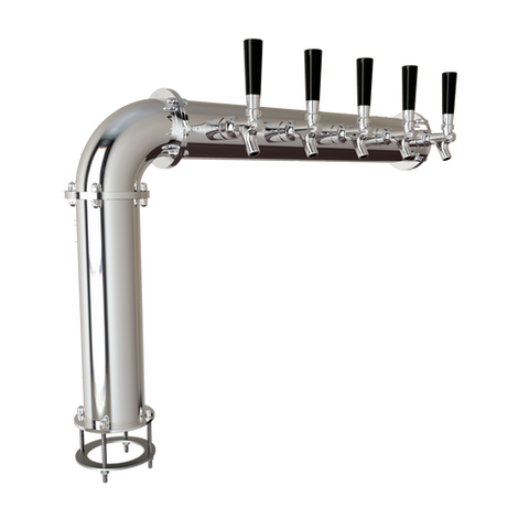 Beer Tower 5 Tap Stainless Elbow-style PERSEY 5, Glycol