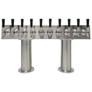 Beer Tower 10 Tap Pass-Thru, 4 Inch Pedestal, Glycol