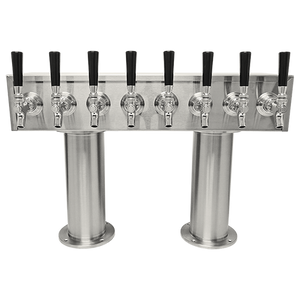 Beer Tower 8 Tap Pass-Thru, 4 Inch Pedestal, Glycol