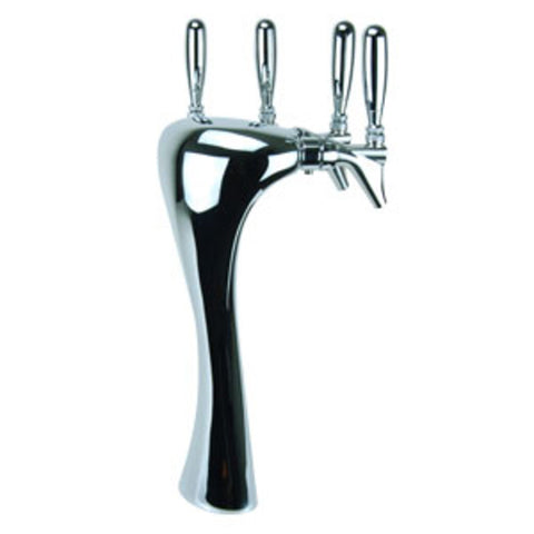 Image of Anaconda Beer Tower, 4 Faucet, Chrome Finish, Glycol Cooled