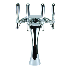 Anaconda Beer Tower, 4 Faucet, Chrome Finish, Glycol Cooled