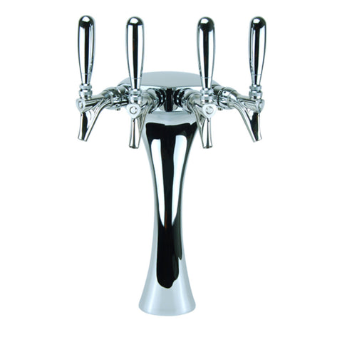 Image of Anaconda Beer Tower, 4 Faucet, Chrome Finish, Glycol Cooled