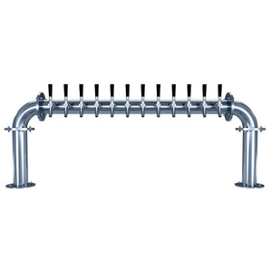 Biergarten "U" - 12 Faucets - Polished Stainless Steel - Glycol Cooled