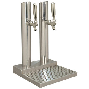 Skyline Tower w/o Rinser, 2 Faucet, Polished Stainless Steel