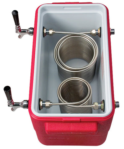 Image of 30 Qt. Coil Cooler - 2 Faucet, Red