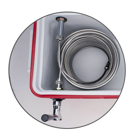 Image of 48 Qt. Coil Cooler - 2 Faucet, Red - 304 SS