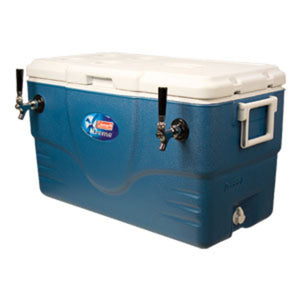 68 Qt. Coil Cooler - 2 Faucet, Blue/Grey