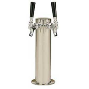3" Column - 2 Faucets - Polished Stainless Steel - Glycol Cooled