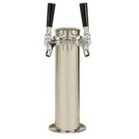 3" Column - 2 Faucets - Polished Stainless Steel - Glycol Cooled