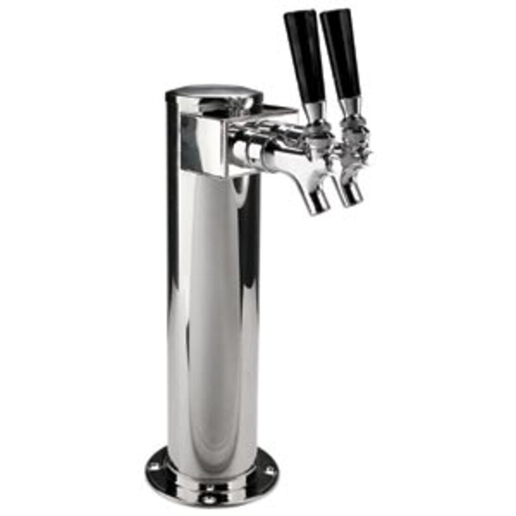 Shotgun Tower - 2 Faucet - Polished Stainless Steel - Air Cooled
