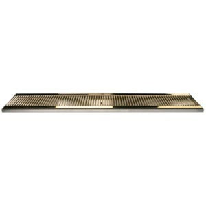 39" SS/PVD Brass Surface Mount Drain Tray, w/ Drain Nipple