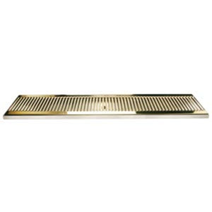 51" SS/PVD Brass Surface Mount Drain Tray, w/ Drain Nipple