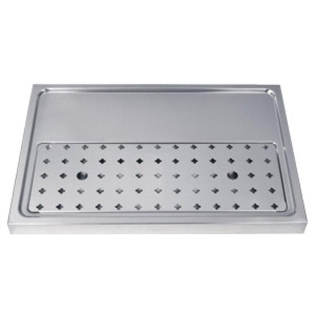 15-3/4" Stainless Steel Drip Tray, 1-2 faucets without rinser