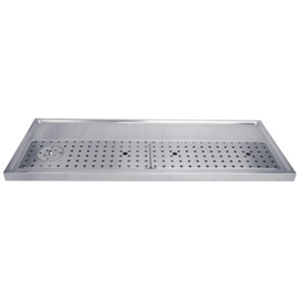 59" Stainless Steel Glass Rinser Drain Tray, 12-14 Faucets
