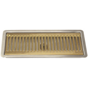 12" SS/PVD Brass Flush Mount Drip Tray, w/ Drain