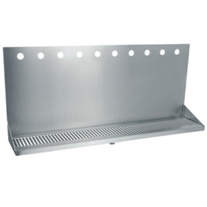 36" Stainless Steel Wall Mount Drain Tray - 10 Faucet - 3" Center