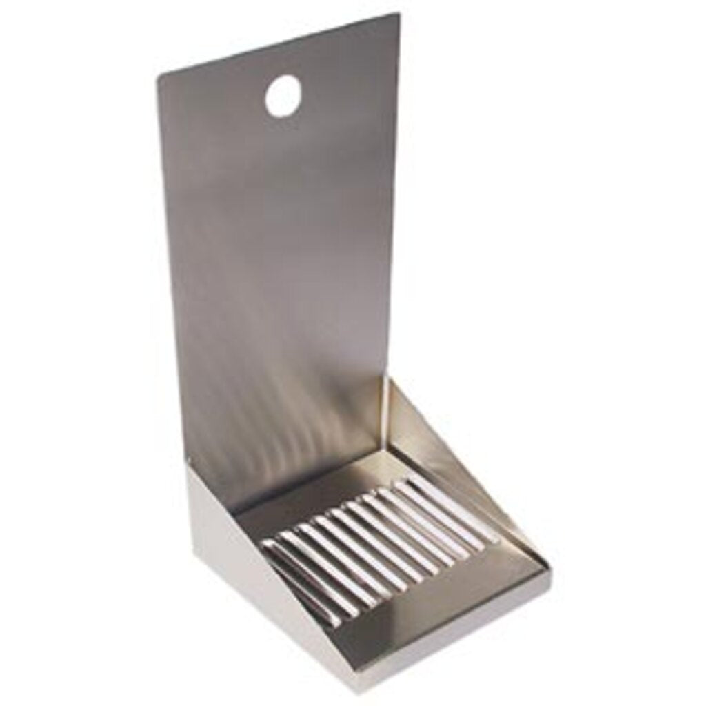 6" Stainless Steel Wall Mount Drip Tray, with Drain