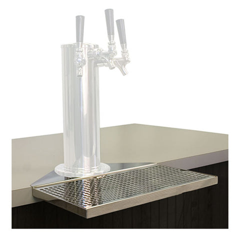 Image of Draft Beer Tower Drip Tray, Polished Stainless Steel, With Drain