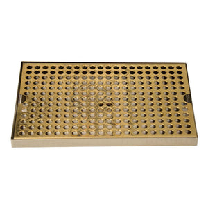 Surface Mount Drip Tray, 12" x 8" Stainless Steel Tray with PVD Grid