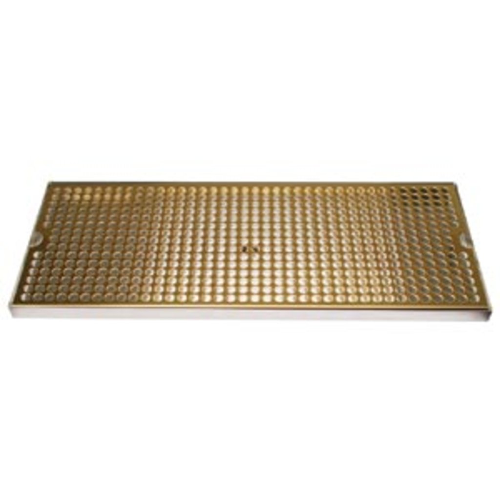 Surface Mount Drip Tray, 20" x 8", Stainless Steel Tray with PVD Grid