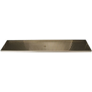 Surface Mount Drip Tray, 39" x 8", Stainless Steel Tray with PVD Grid