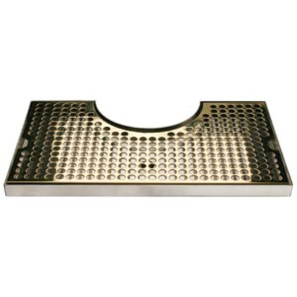 Surface Mount Drip Tray, with Cutout, No Drain, PVD Brass