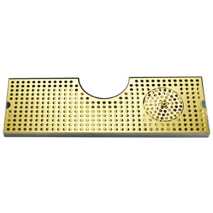 24" SS Tray with PVD Grid Surface Mount w/Glass Rinser