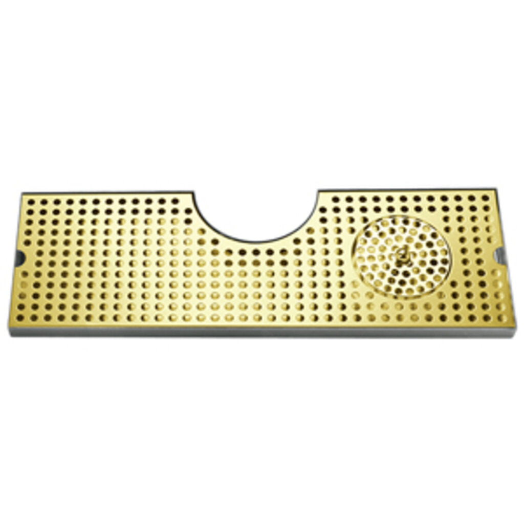 34" SS Tray with PVD Grid Surface Mount w/Glass Rinser
