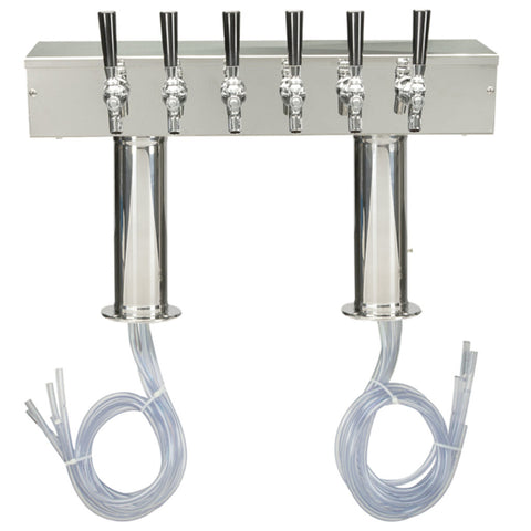 Image of Pro-Line Tower Conversion - Double Pedestal - 6 Faucets - Polished Stainless Steel
