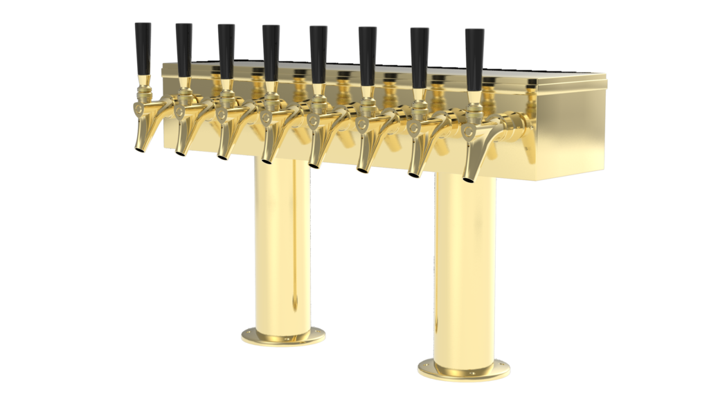 Double Pedestal - 8 304 Faucets - PVD Brass - Glycol Cooled