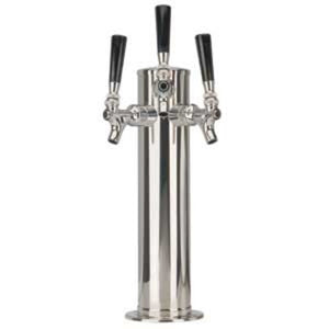 3" Column Tower - 3 Faucets - Polished Stainless Steel - Air Cooled