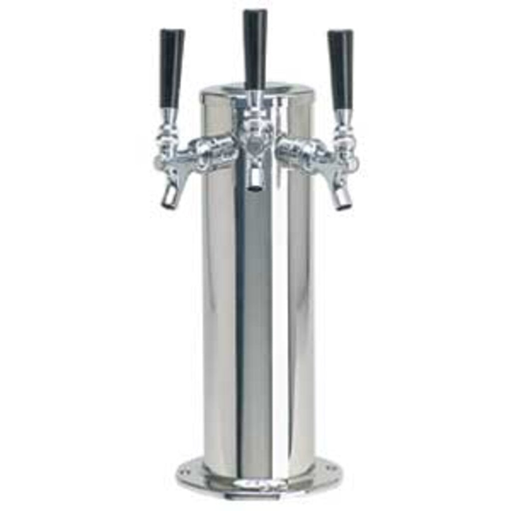 4" Column - 3 Faucets - Polished Stainless Steel - Air Cooled