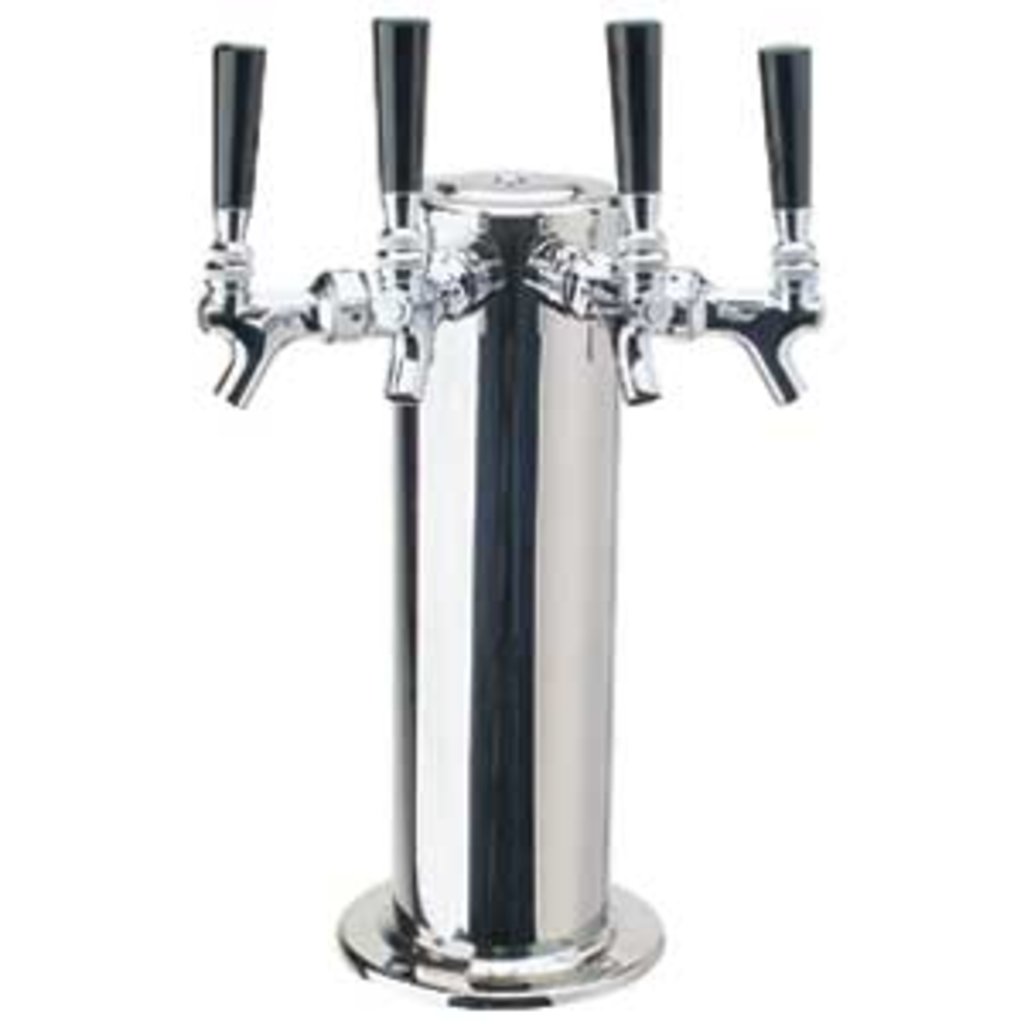 4" Column - 4 Faucets - Polished Stainless Steel - Air Cooled