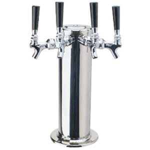 4" Column - 4 Faucets - Polished Stainless Steel - Glycol Cooled