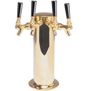 4" Column - 4 304 Faucets - PVD Brass - Glycol Cooled