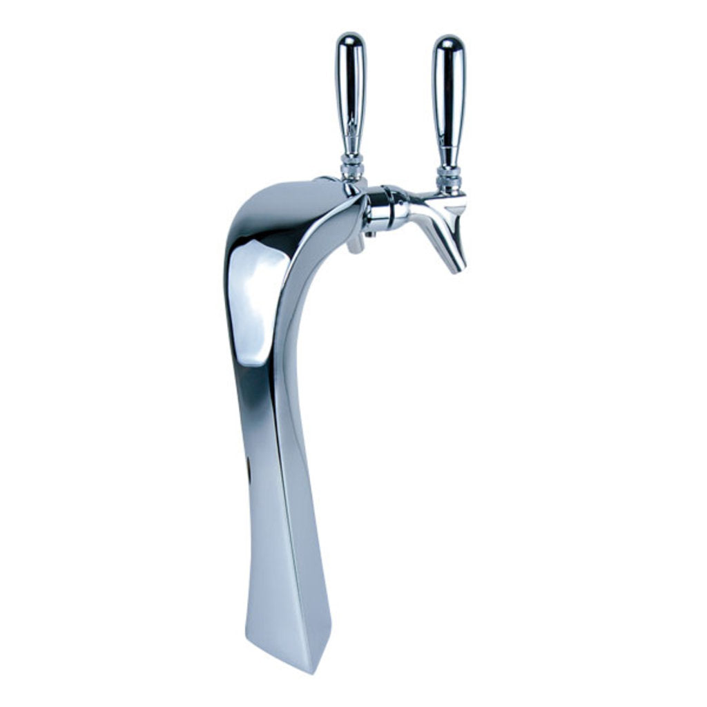 Edge Beer Tower, 2 Faucet, Chrome Finish, Air Cooled