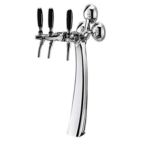 Image of Falco Chrome Tower w/Medallion -3 Faucets - Chrome Finish - Glycol Ready