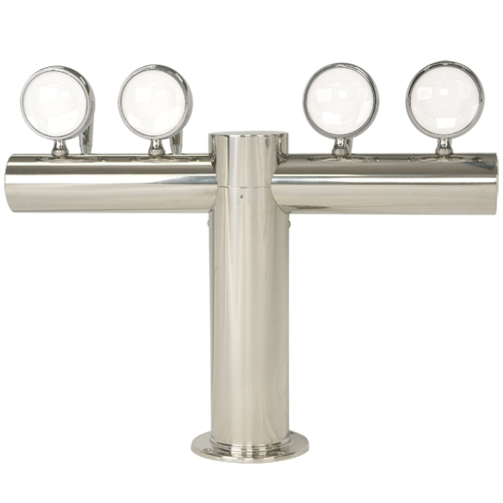 Metropolis "T" - 4 Faucets w/Illuminated Medallions -Polished Stainless- Glycol Cooled