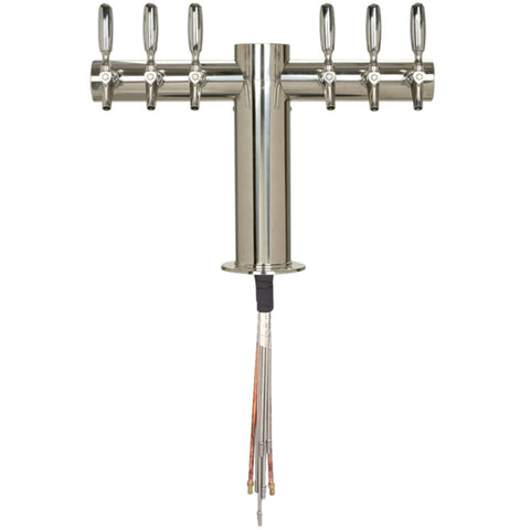 Image of Metropolis "T" - 6 Faucets - Polished Stainless Steel - Glycol Cooled