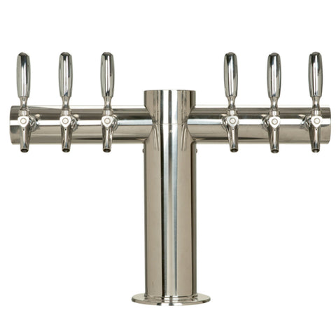 Image of Metropolis "T" - 6 Faucets - Polished Stainless Steel - Glycol Cooled