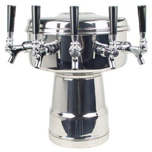 Mushroom Tower - 5 Faucets - Polished Stainless Steel - Air Cooled