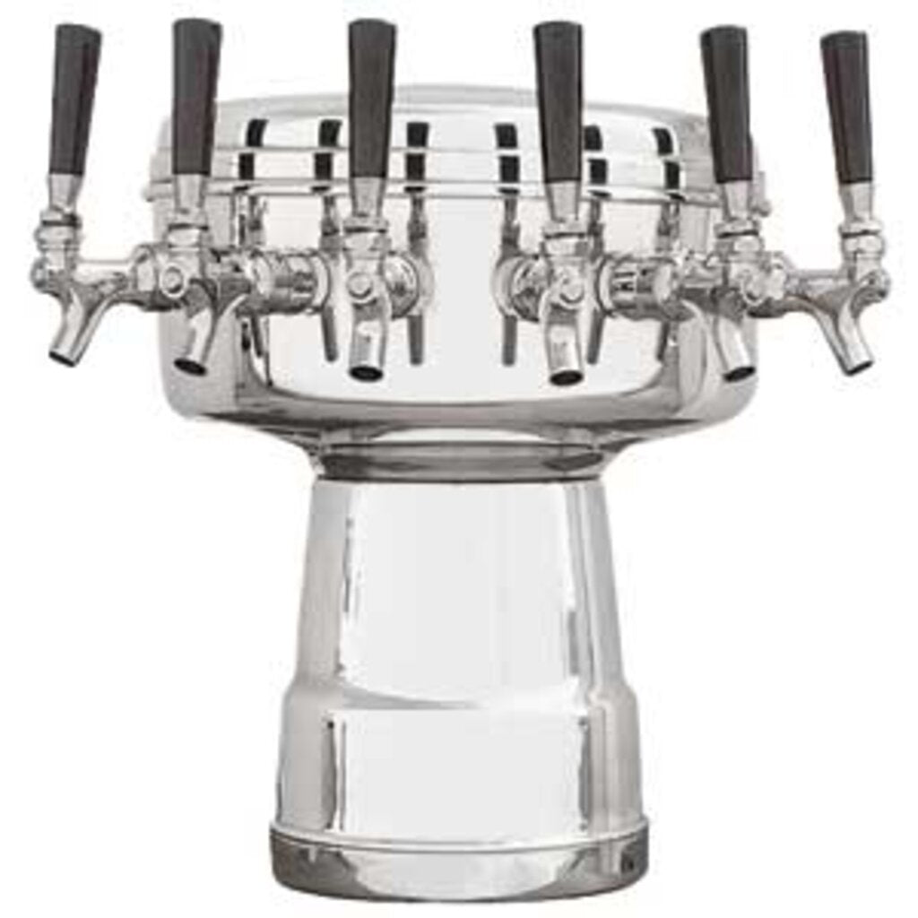 Mushroom Tower - 6 Faucets - Polished Stainless Steel - Air Cooled