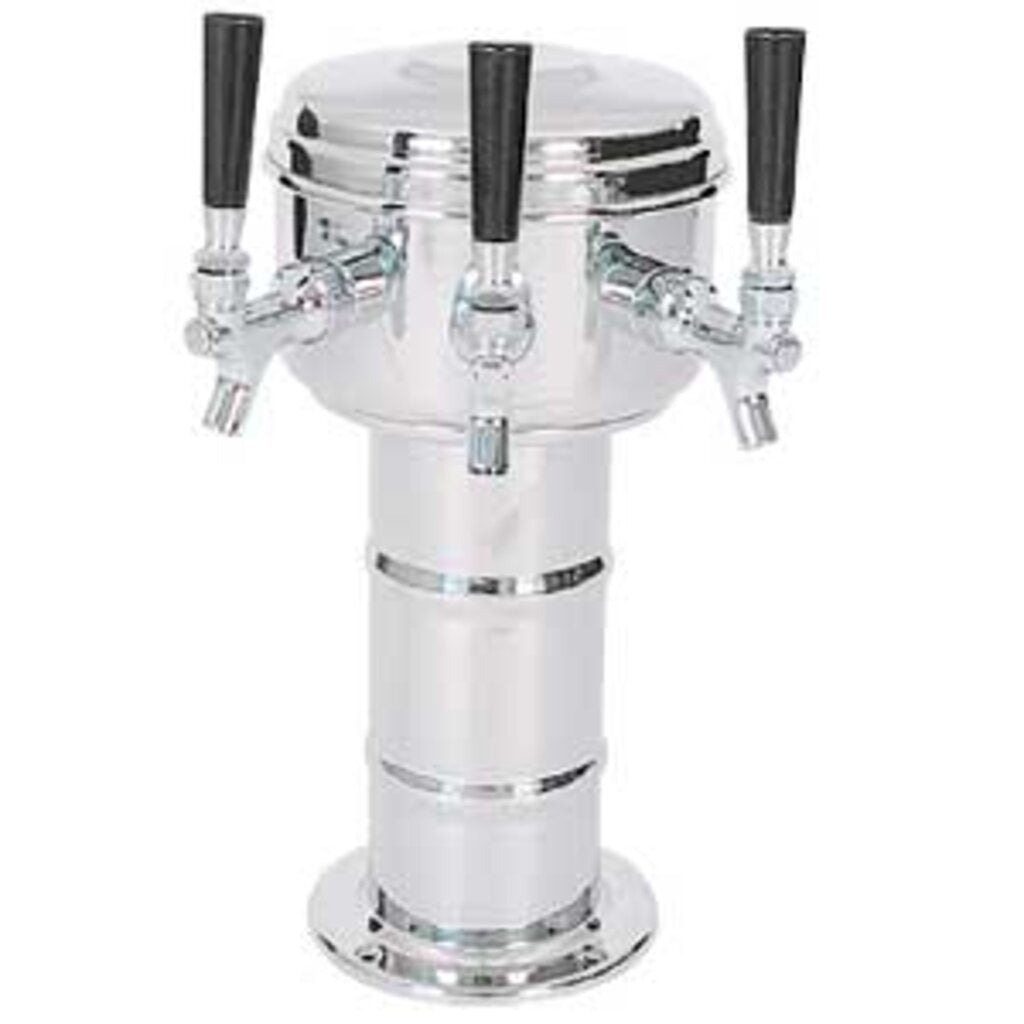 Mini Mushroom Tower - 3 Faucets - Polished Stainless Steel - Air Cooled